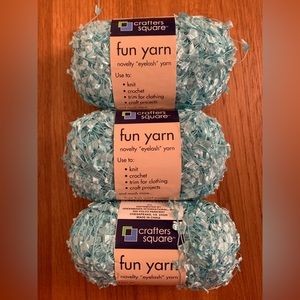 Lot of 3 Crafters Square Fun Yarn Mint Green color